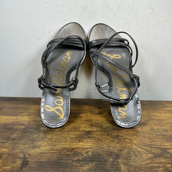 Sam Edelman Silver Paislee Strappy Sandal Women's Size 7.5W - Picture 6 of 8
